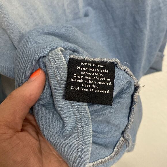 Rock & Republic high low denim top women’s LG ombré blue - Picture 6 of 7